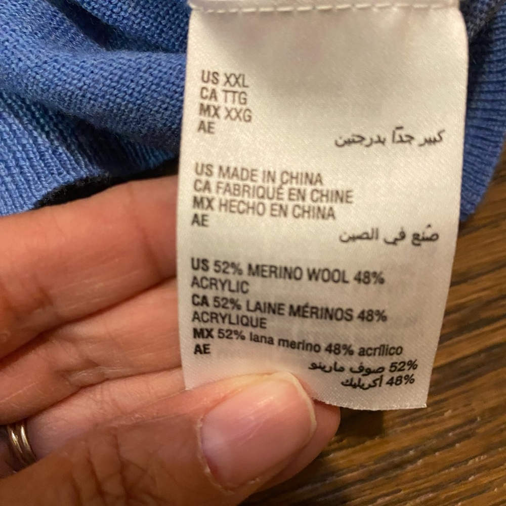 Club Room Light Blue V-Neck Sweater - Picture 5 of 6